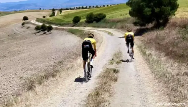 A proper immunity booster: Van Aert and teammates enjoy a tough gravel ride