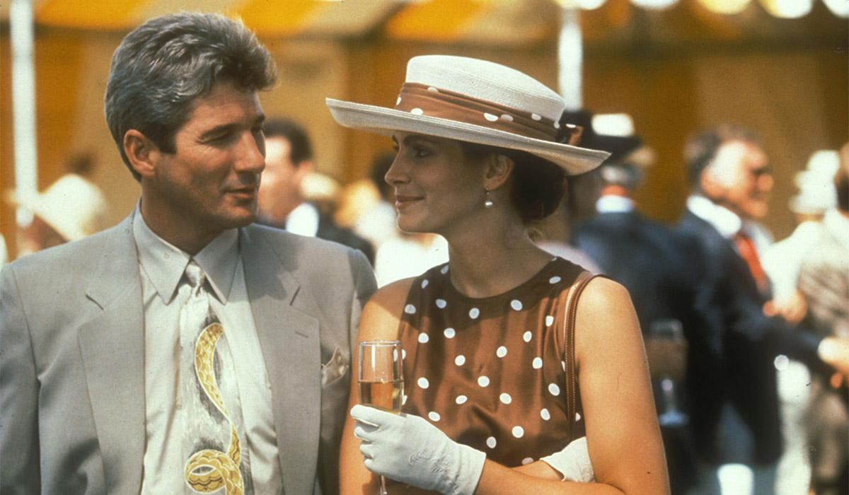 julia roberts pretty woman brown dress juliaroberts Brown Polka Dot Dress Movie #prettywoman #oldhollywood