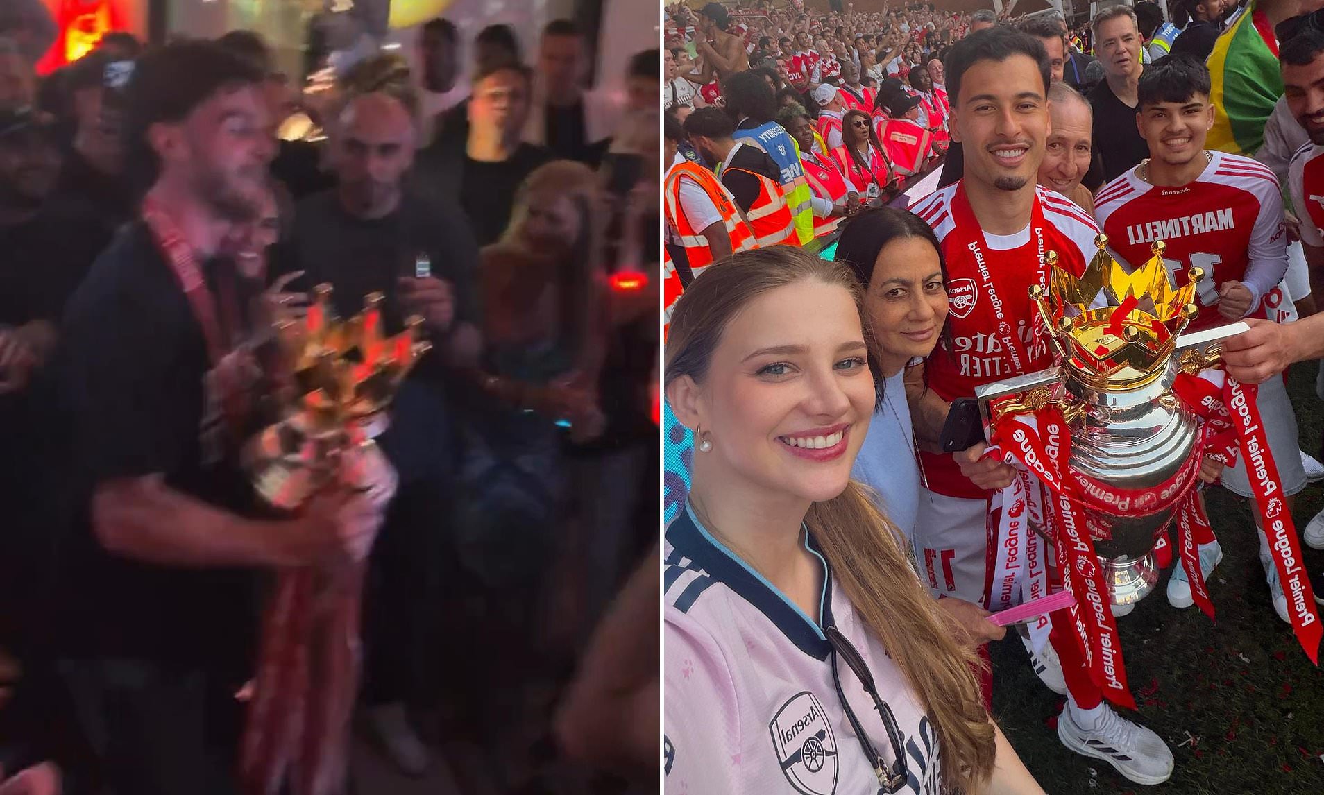 Inside Arsenal's Premier League title party: Declan Rice dances with ...
