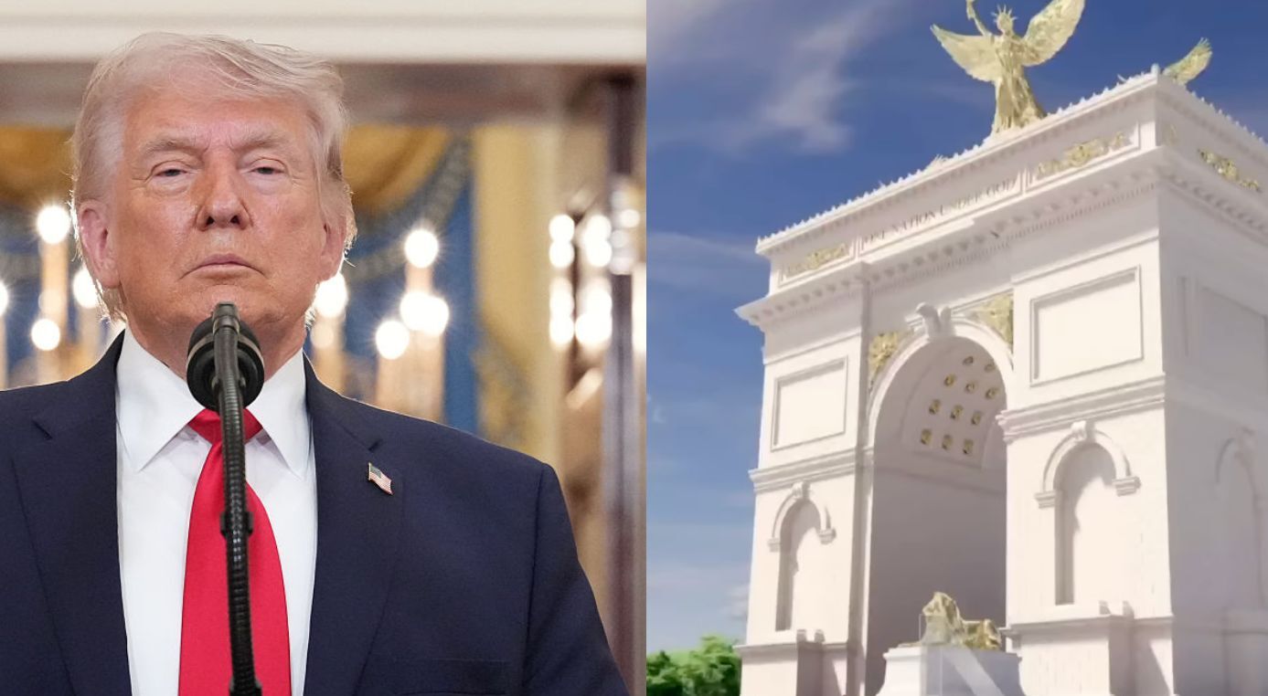 Trump’s 250-foot gold arch would tower over the Lincoln Memorial. When ...