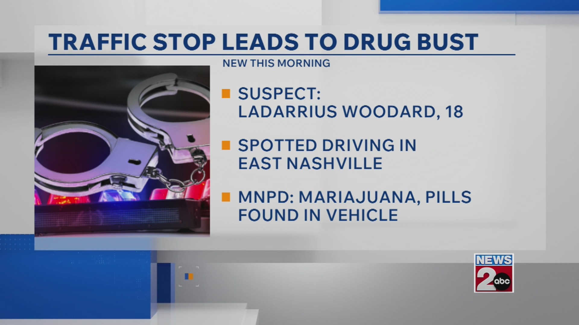 Traffic stop leads to drug bust in East Nashville