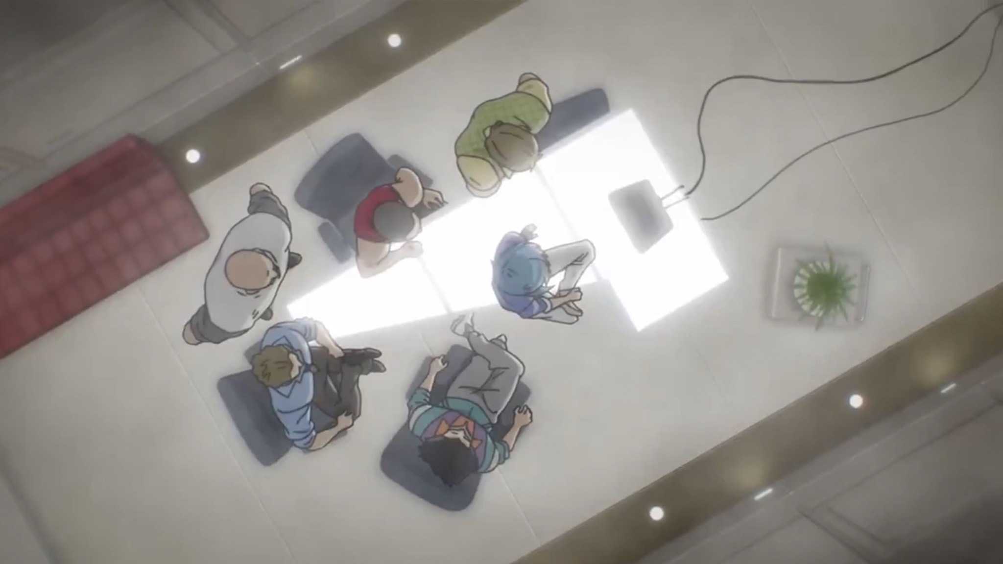 The Major watches TV in Science SARU's The Ghost in the Shell remake anime