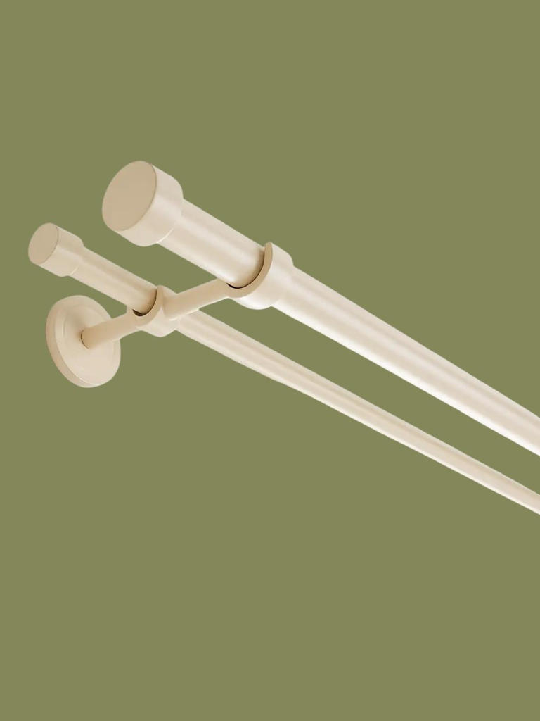 Design-y double curtain rods do the hard work for you