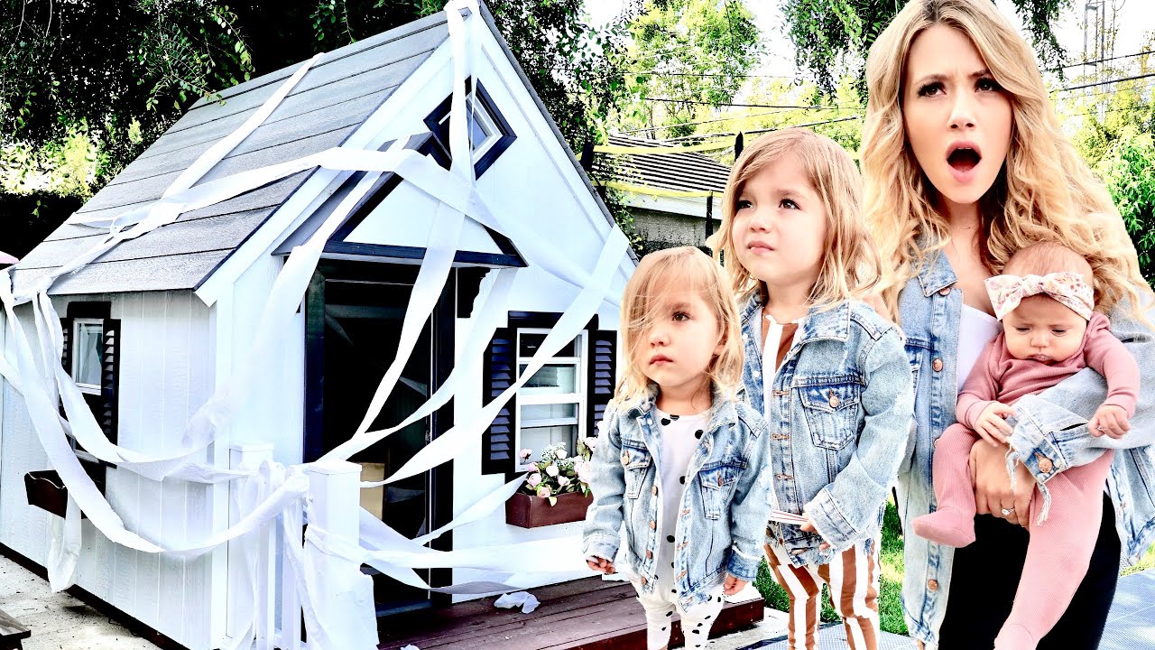 Parents pull a prank on the children's backyard playhouse