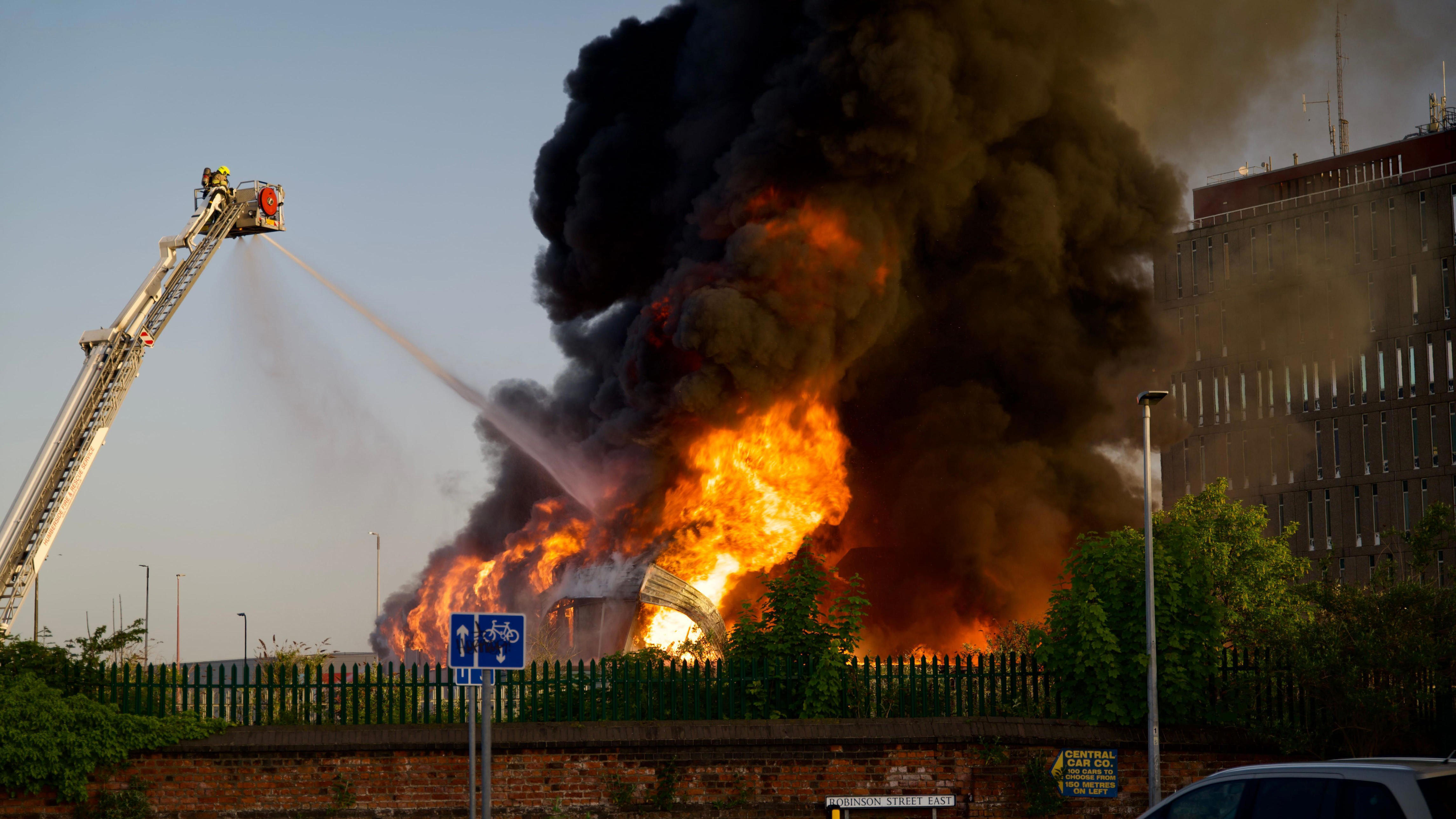 Fire crews tackle 'significant' town centre blaze