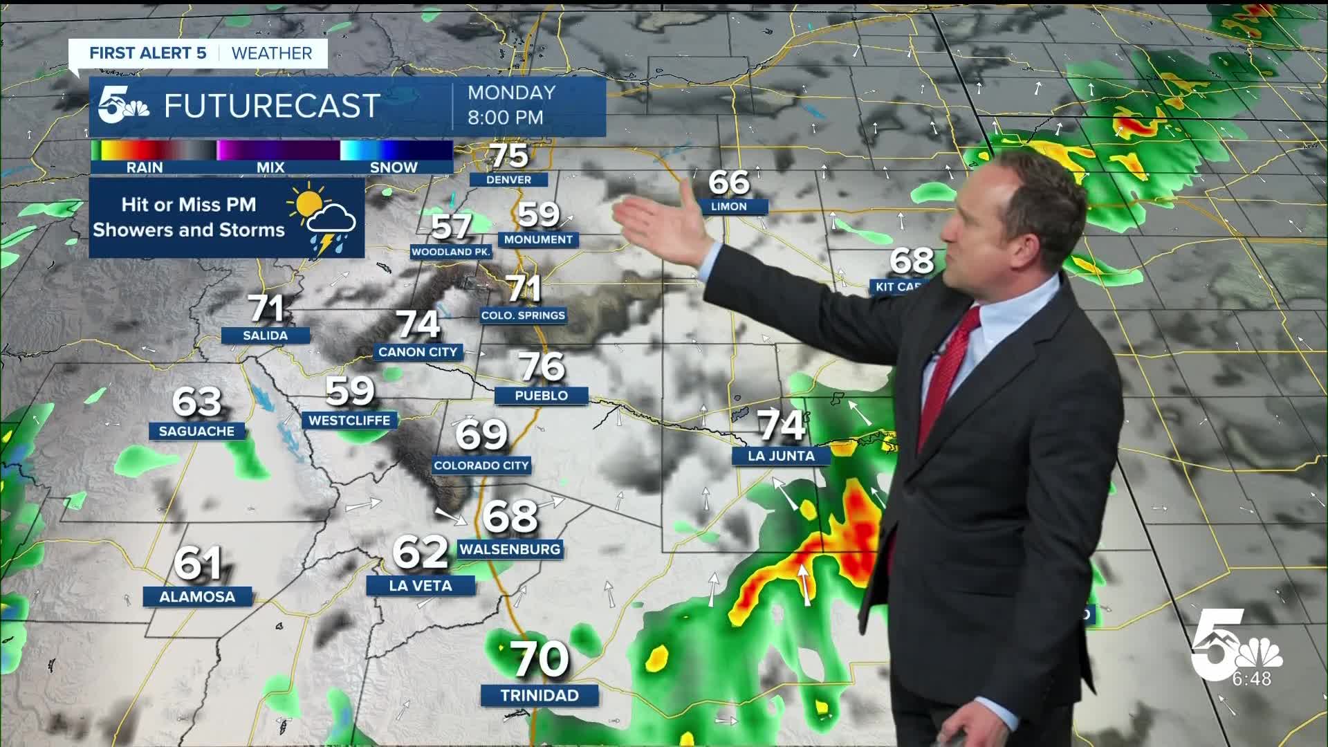 Warming up on Memorial Day with a few hit or miss afternoon showers