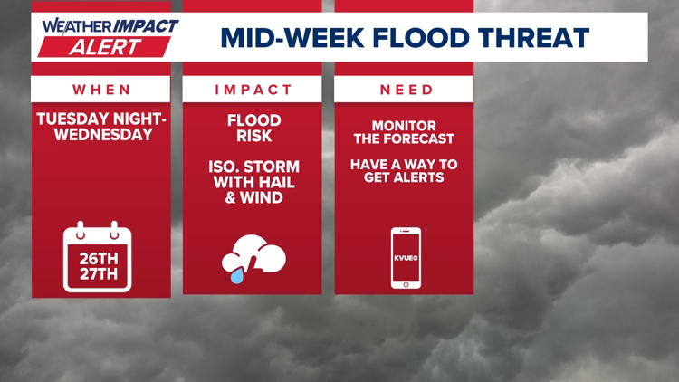 Weather impact alert | Flood threat ramps up Tuesday night into early ...