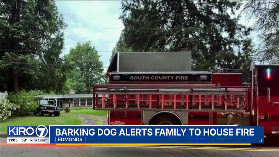 Video: Barking dog alerts family to house fire