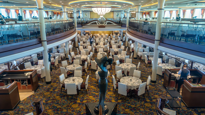 The dining room of a cruise ship.