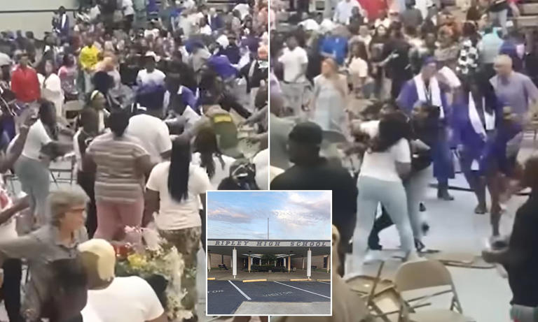 Wild fight erupts at Tennessee high school graduation as 11 people are ...