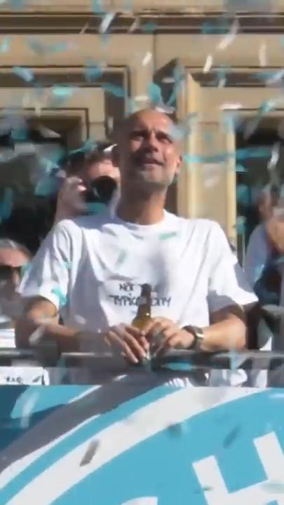 Sky blue goodbye: Citizens bid farewell to Guardiola in double cup parade