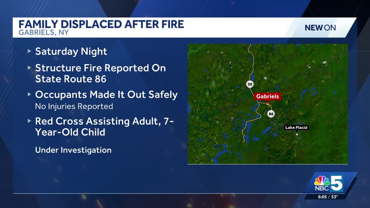 Family displaced after structure fire in Franklin County, NY