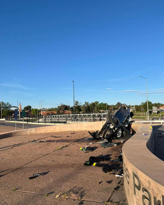 Police chase in Commerce City ends in rollover crash after armed robbery