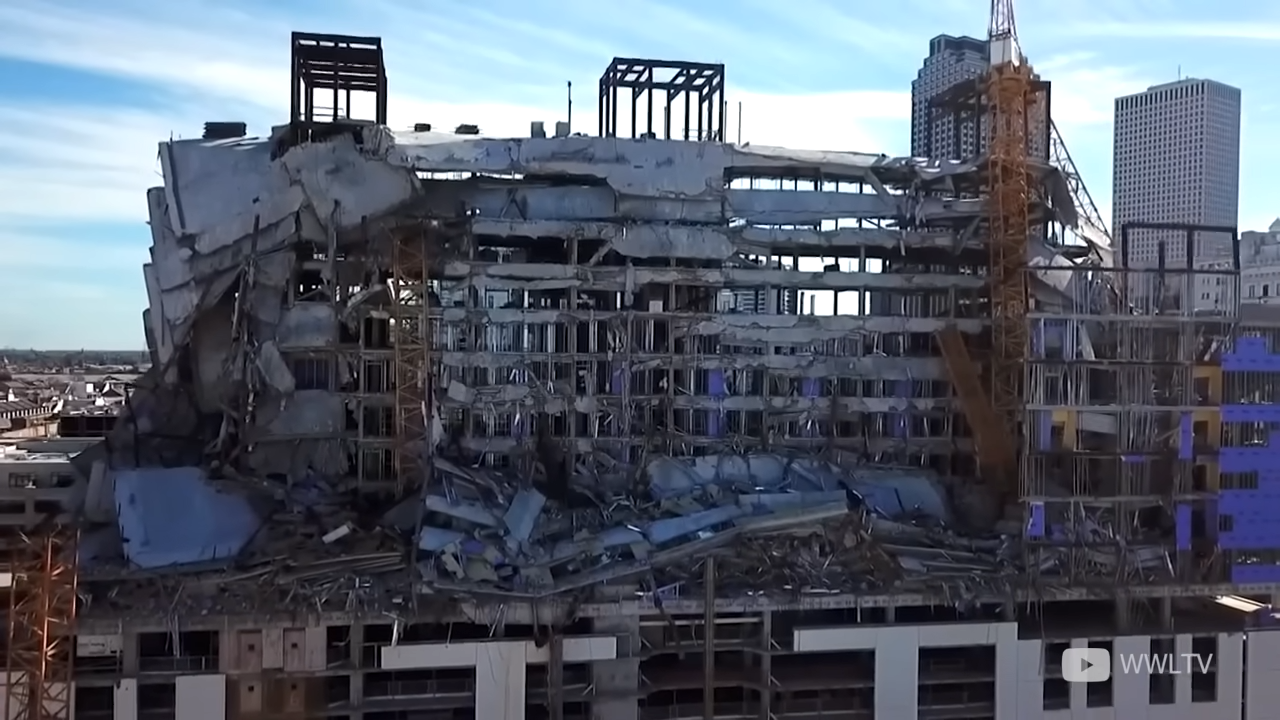 The hard rock hotel crumbled into dust in front of horrified tourists