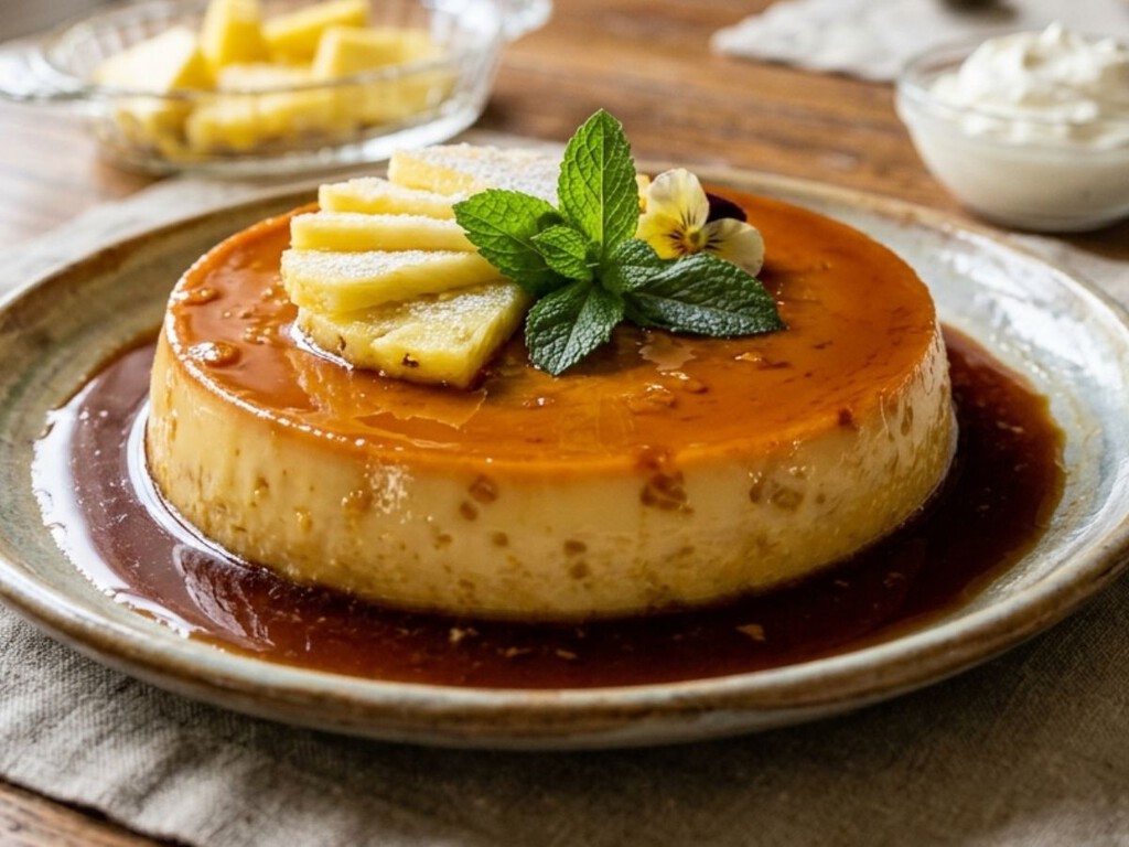 Cómo hacer un postre con piña en almíbar estilo flan: sin horno y en ...
