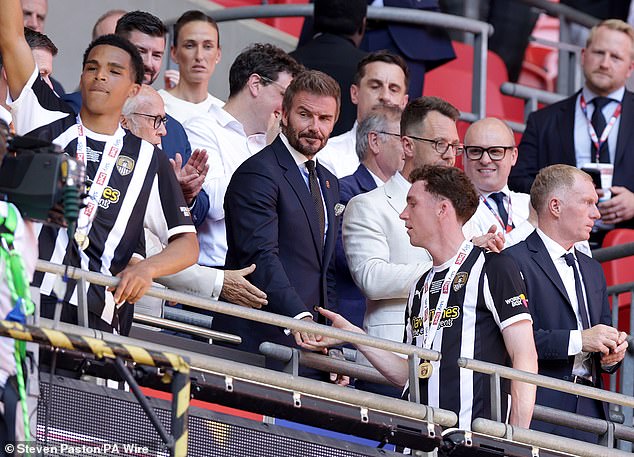 David Beckham and Gary Neville look glum as Salford City sink to League ...