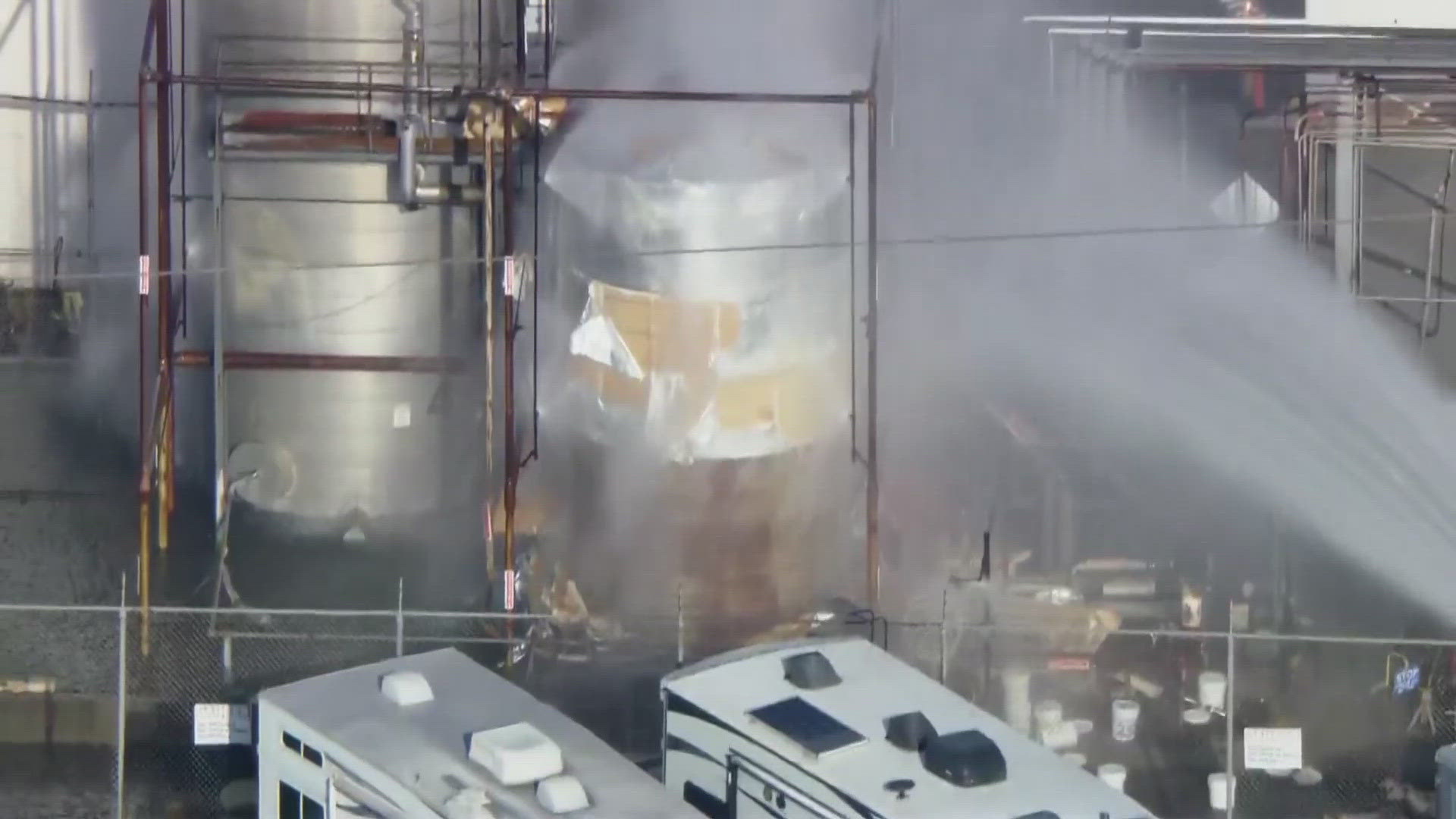Explosion threat eases at aerospace plant in Southern California