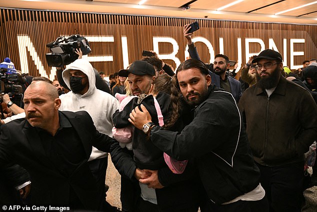 A major police operation will reportedly be held at Melbourne Airport on Tuesday night after chaos erupted at the airport on May 7 (pictured) when three ISIS brides and their children landed