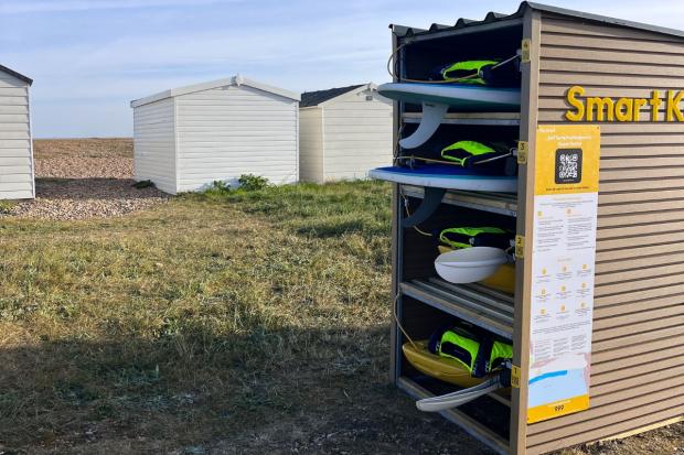 Self-serve paddleboard hire station installed on seafront