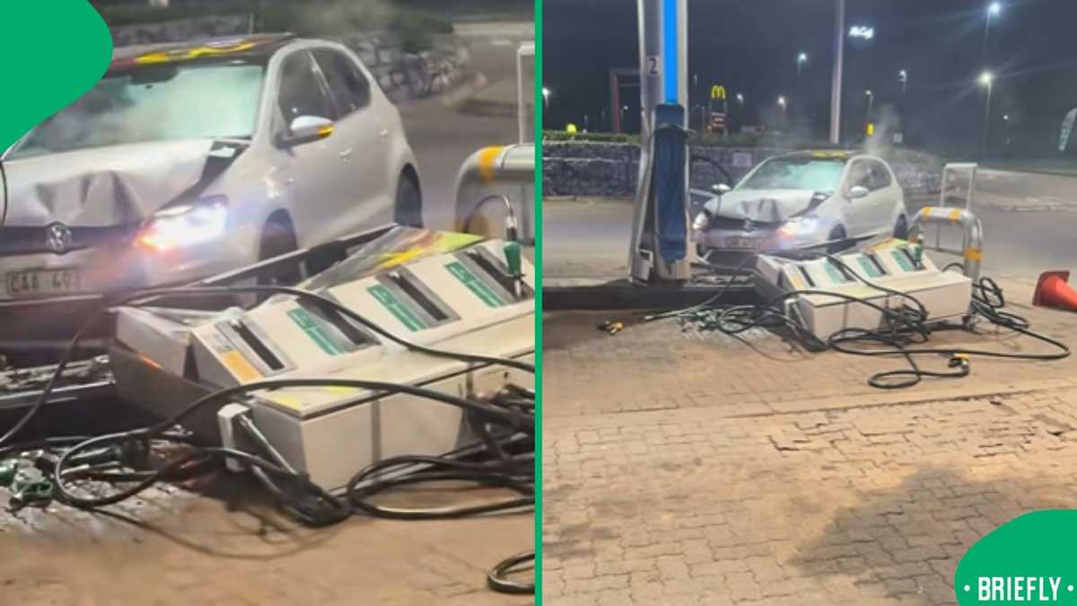 Polo Crashes into Petrol Pump at Tzaneen Sasol