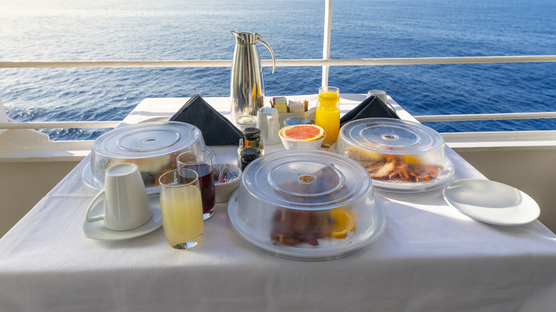 A meal on a cruise ship.