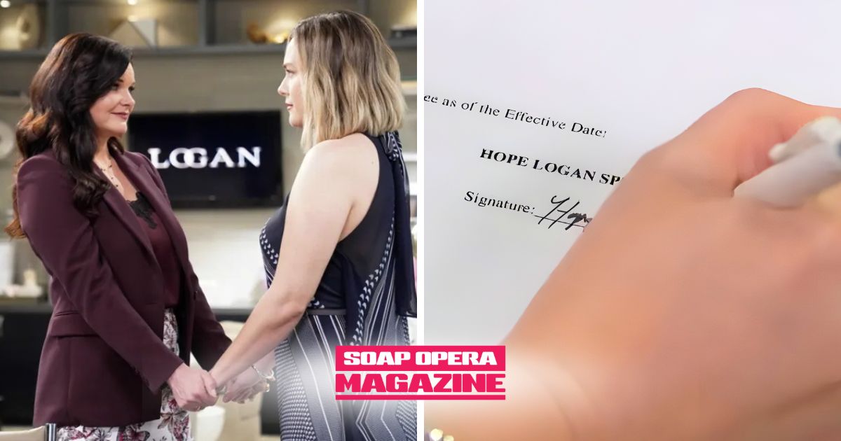 Signed, sealed, delivered! B&B's Hope Logan is officially the newest member  of Team Logan!