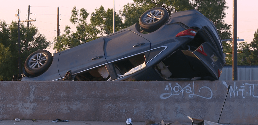 Police chase in Commerce City ends in rollover crash after armed robbery
