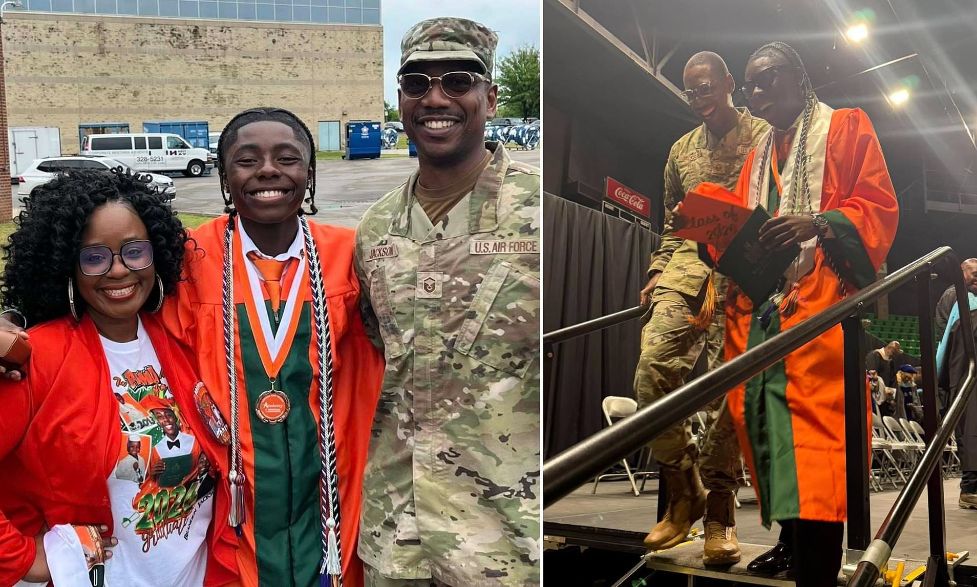 Heartwarming moment Air Force father returns from Japan to surprise son ...