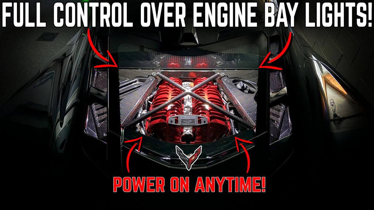 Control your factory C8 Corvette engine bay lighting with a push of a ...
