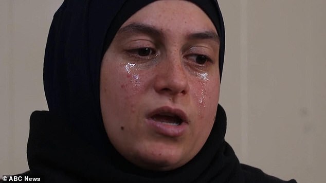 Kirsty Rosse-Emile cries as she tells the ABC she was tricked into going to Syria