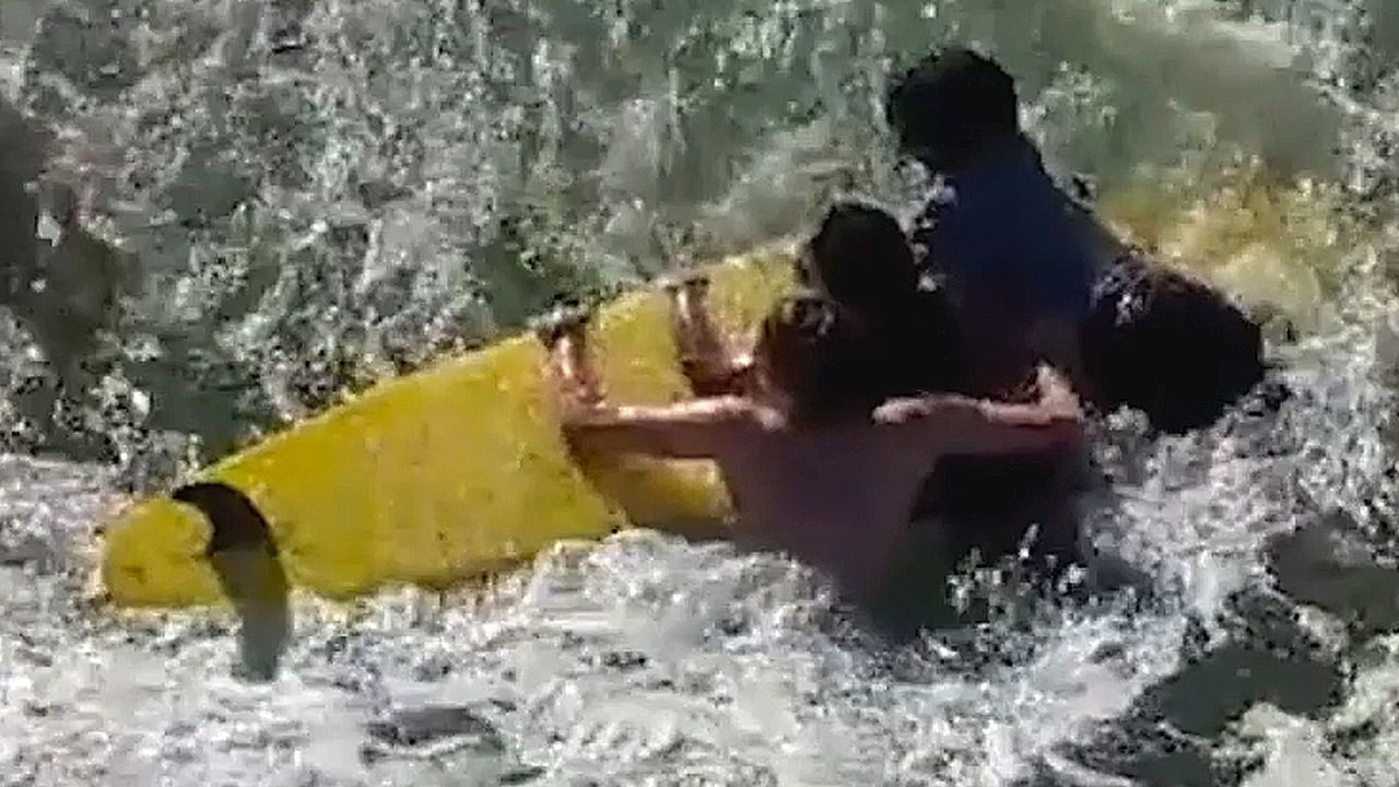 Drone helps Florida lifeguards rescue swimmers swept out to sea by ...