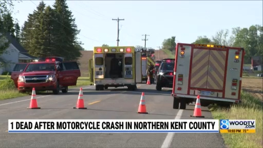 1 dead after motorcycle crash in northern Kent County