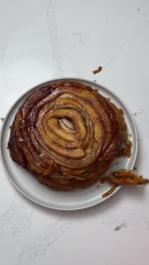 Soft and fluffy caramel rolls with a sweet sticky glaze