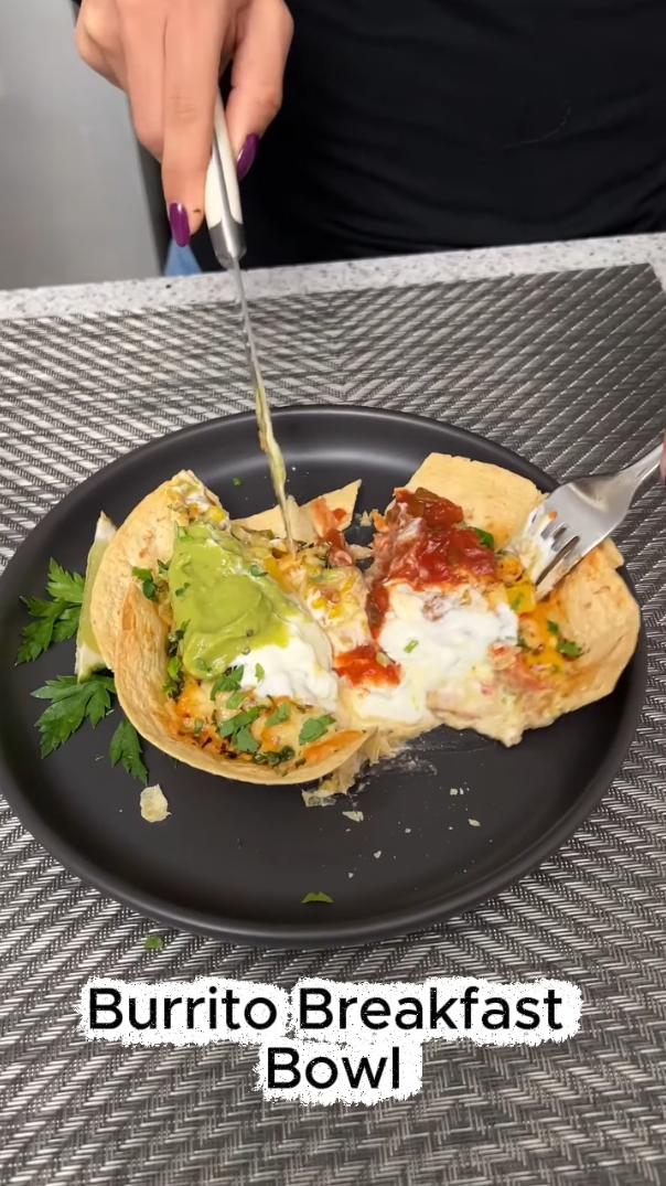 Easy burrito breakfast bowl recipe