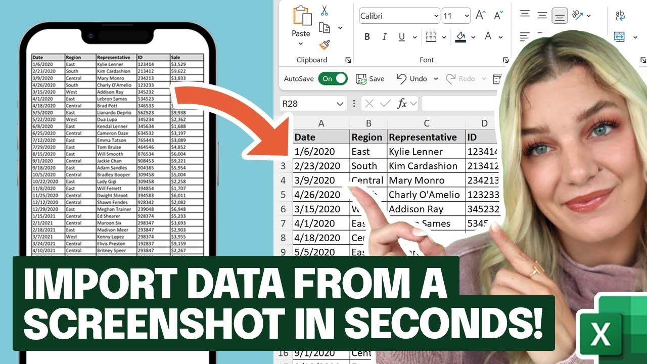 How to insert data from a screenshot into Excel (in 30 seconds)
