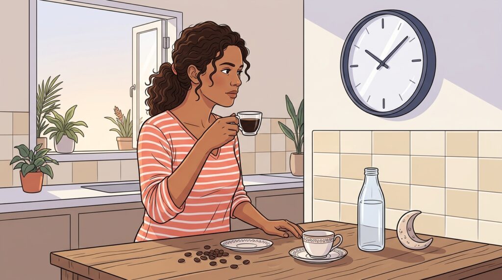 A cafeína pode atrasar o sono profundo e aumentar os despertares durante a noite.