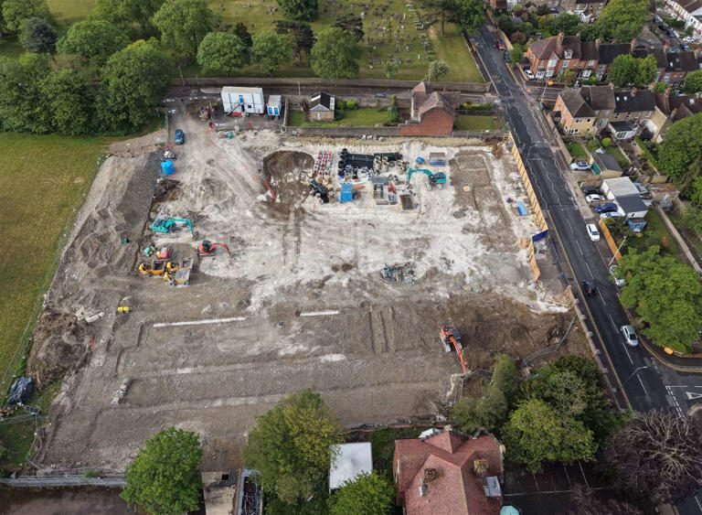 Drone images show progress made to build new Aldi store in Maidstone ...