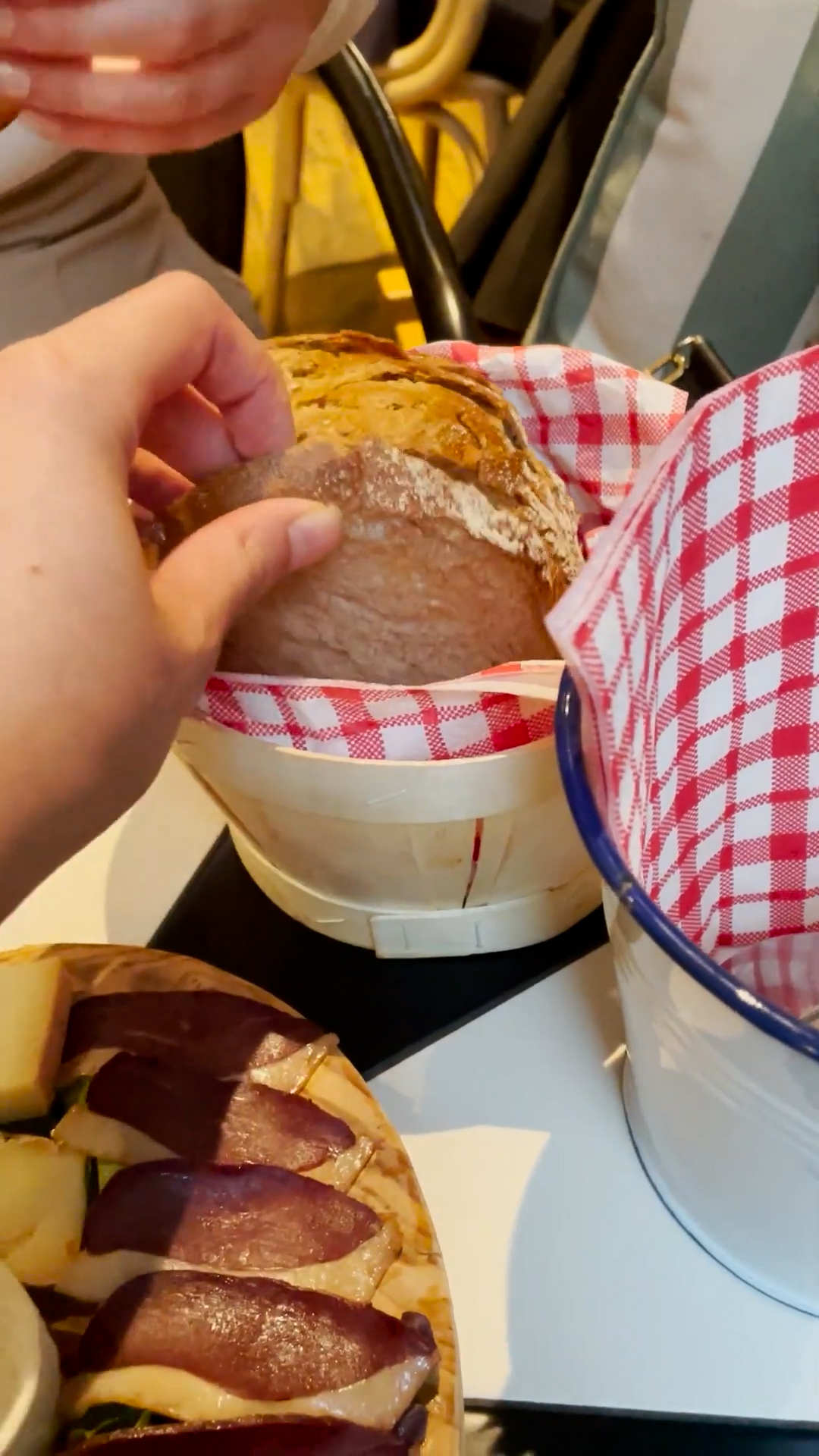 Tasting an impressive charcuterie board spread