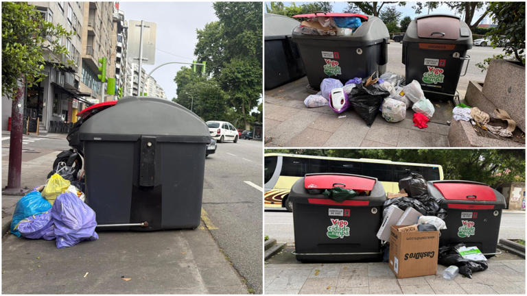 Huelga de la basura en Vigo: contenedores desbordados y desperdicios en ...