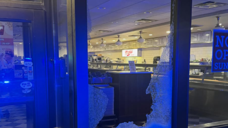 Windows shattered at Manny's Deli on Chicago's Near West Side