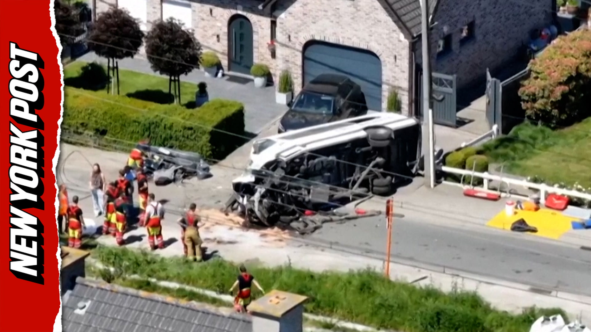 Horror train collision with school bus leaves four dead in Belgium