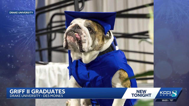 Griff II walks the stage as Drake mascot retirement begins
