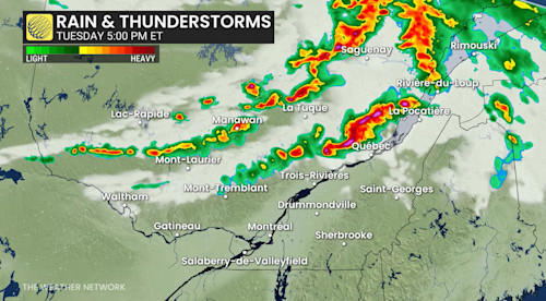 Severe storms, tornado threat moves into parts of Quebec on Tuesday