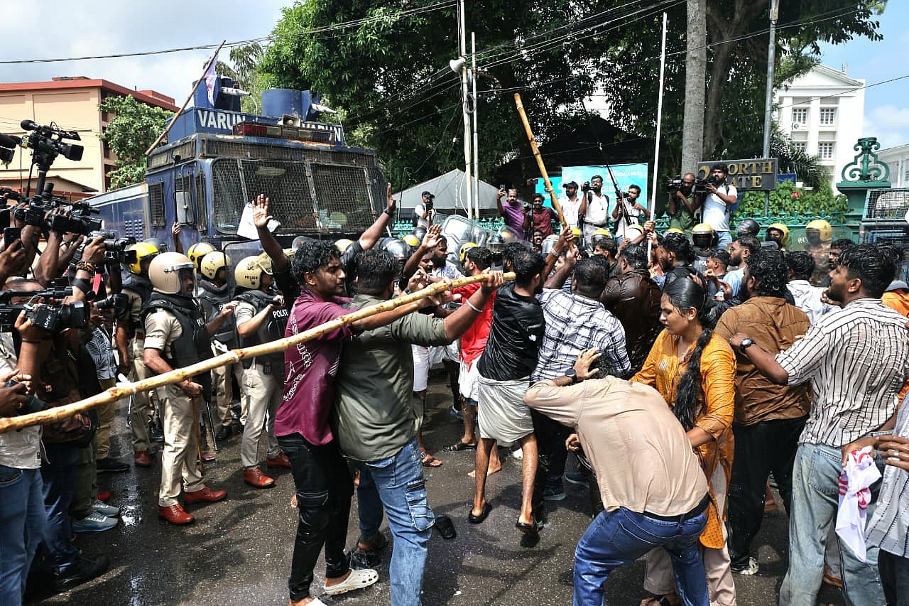 SFI protests against police action of alleged attack; marches to ...