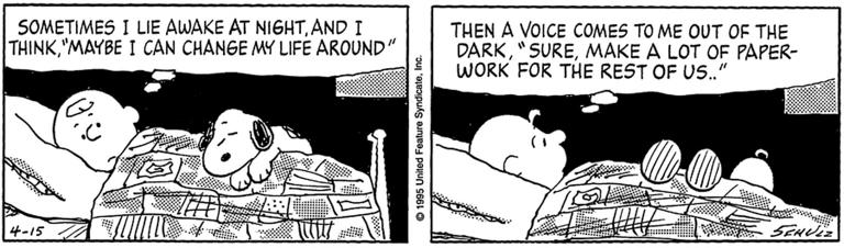 10 Peanuts comics about Charlie Brown's late night anxieties