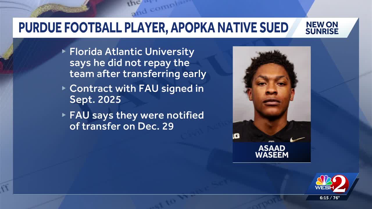 Florida Atlantic University sues Purdue football player Asaad Waseem ...