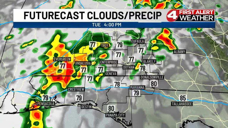 Scattered showers and storms linger around through the rest of the week