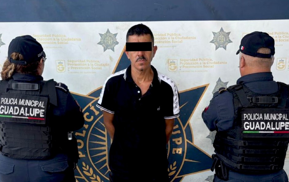 Tras agredir a mujer, detienen a hombre con arma y droga en Guadalupe