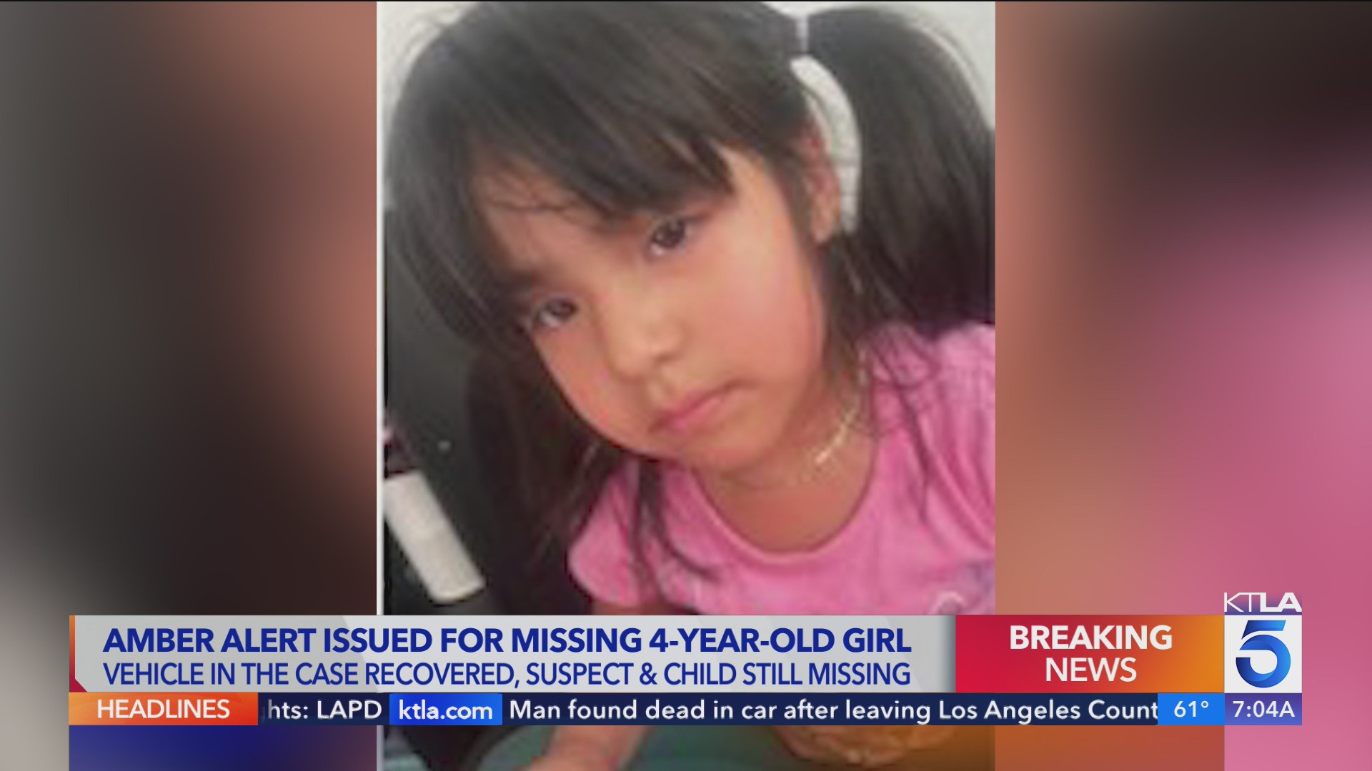 Amber Alert for missing 4-year-old girl tied to Los Angeles homicide ...