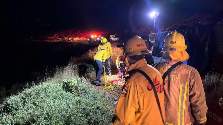 Driver rescued after vehicle plunges off Jordan Hill Road in Concow